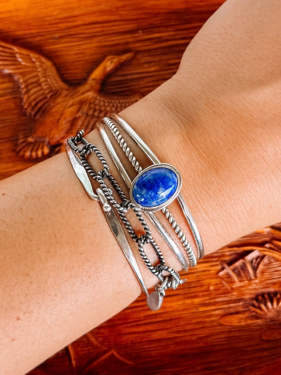 Newcastle Blue Lapis Cuff Bracelet - Horseshoe J & Co.