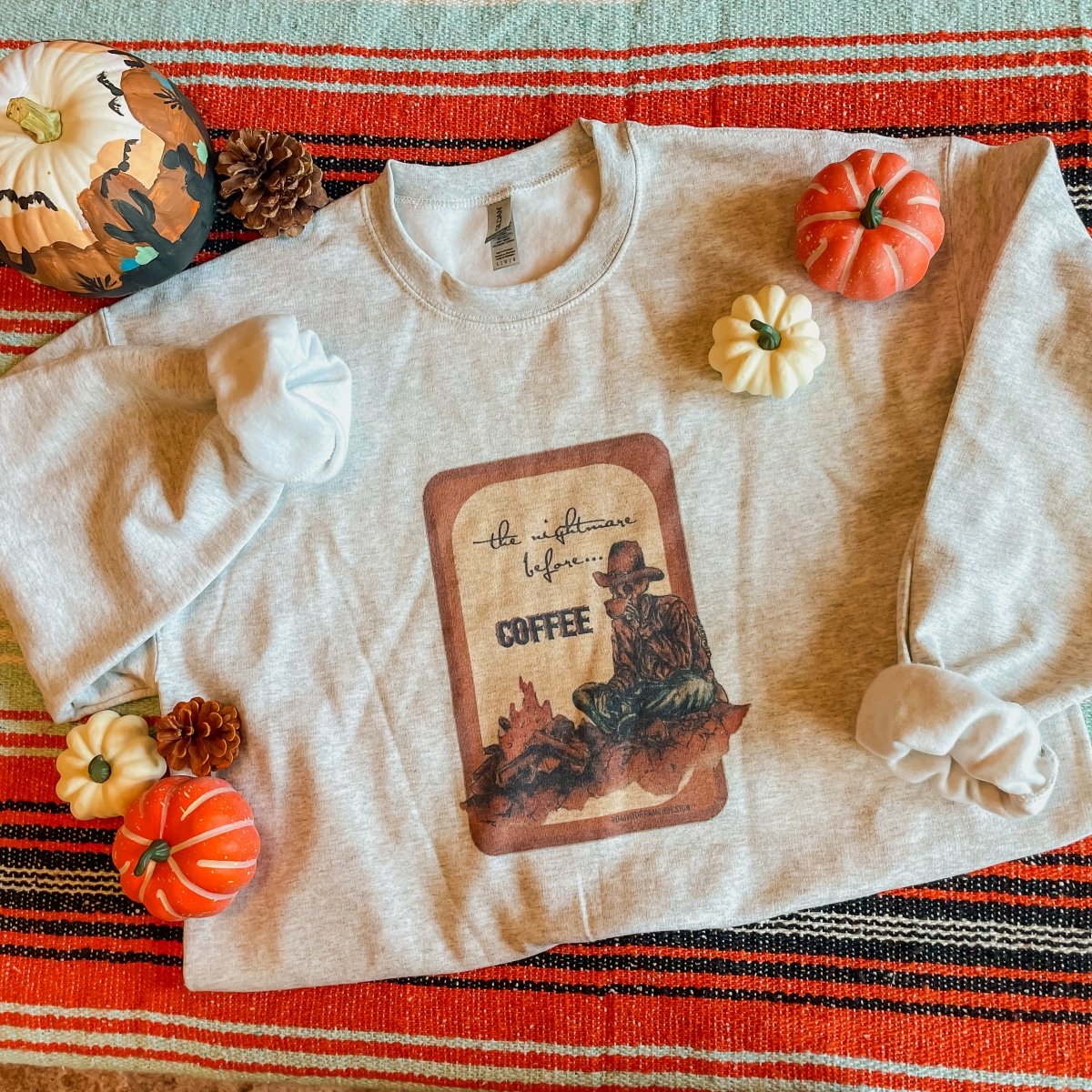 Nightmare Before Coffee Crewneck Sweatshirt - sweatshirt - Horseshoe J & Co.