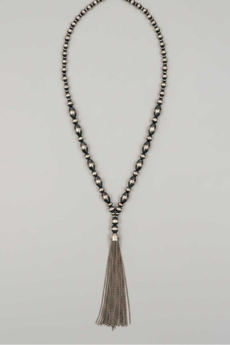 Norris Silver Pearl Tassel Necklace - Wooten's