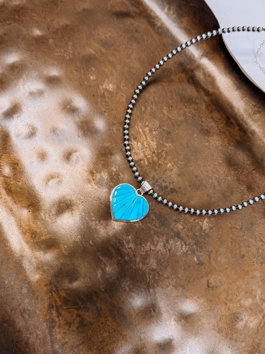 Obion Turquoise Heart Necklace Pendant - Horseshoe J & Co.