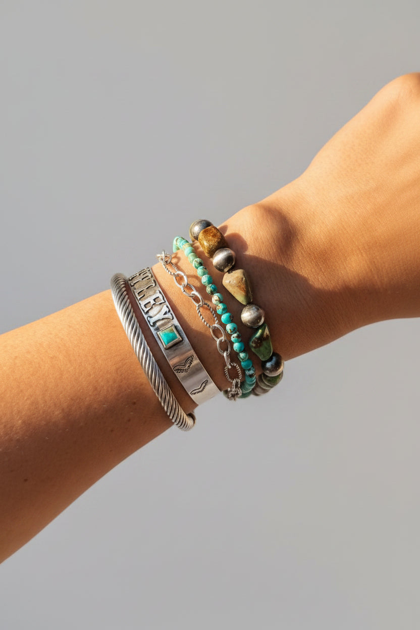 Odessa Turquoise Stretch Bracelet - Wooten's