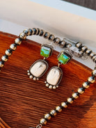 Overton Sonoran Gold/White Buffalo Necklace + Earring Set - Horseshoe J & Co.