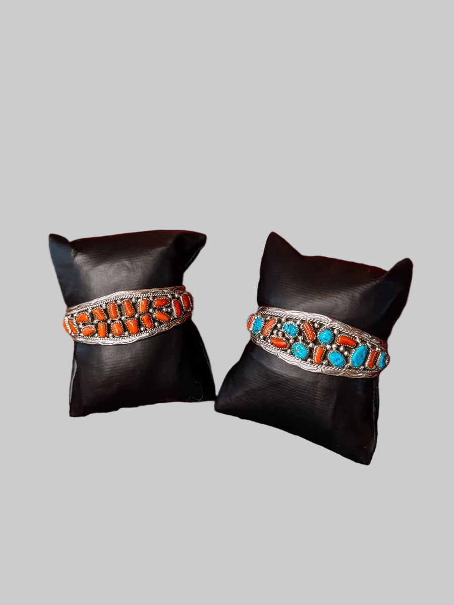Panhandle Coral/Turquoise Cuff Bracelet - Wooten's