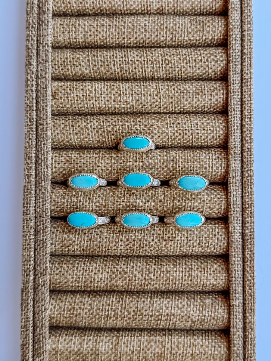 Pecos Turquoise Patterned Ring - Horseshoe J & Co.