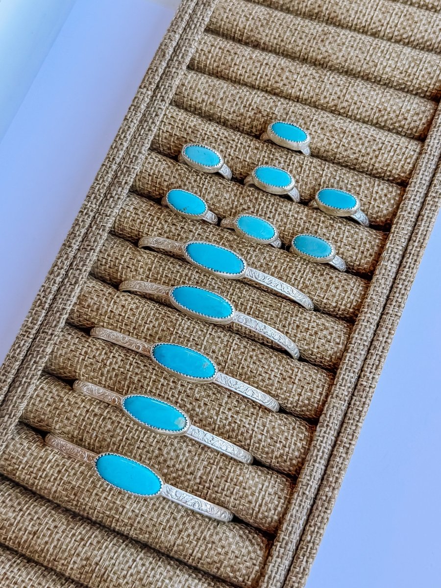 Pecos Turquoise Patterned Ring - Horseshoe J & Co.