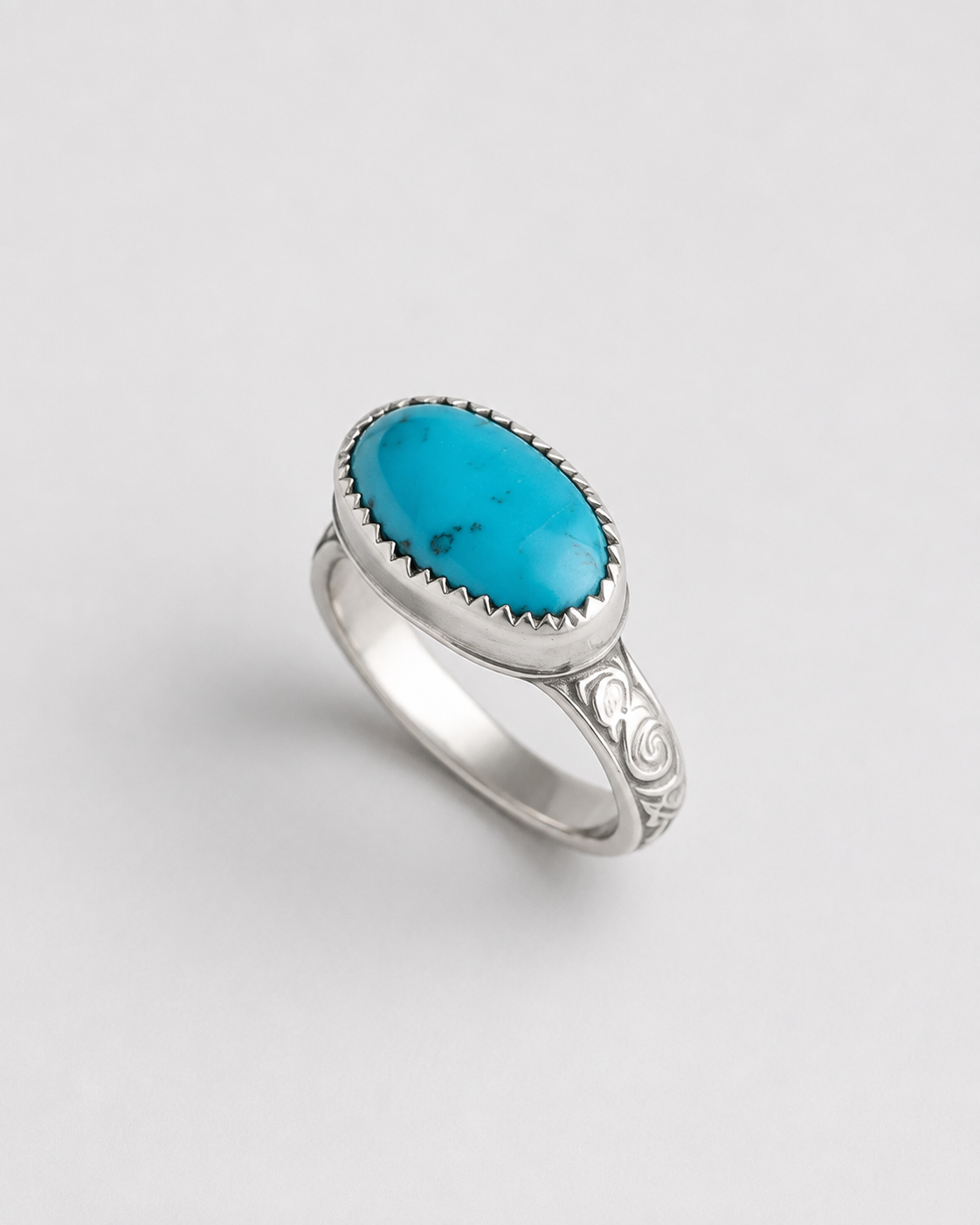 Pecos Turquoise Patterned Ring - Wooten's