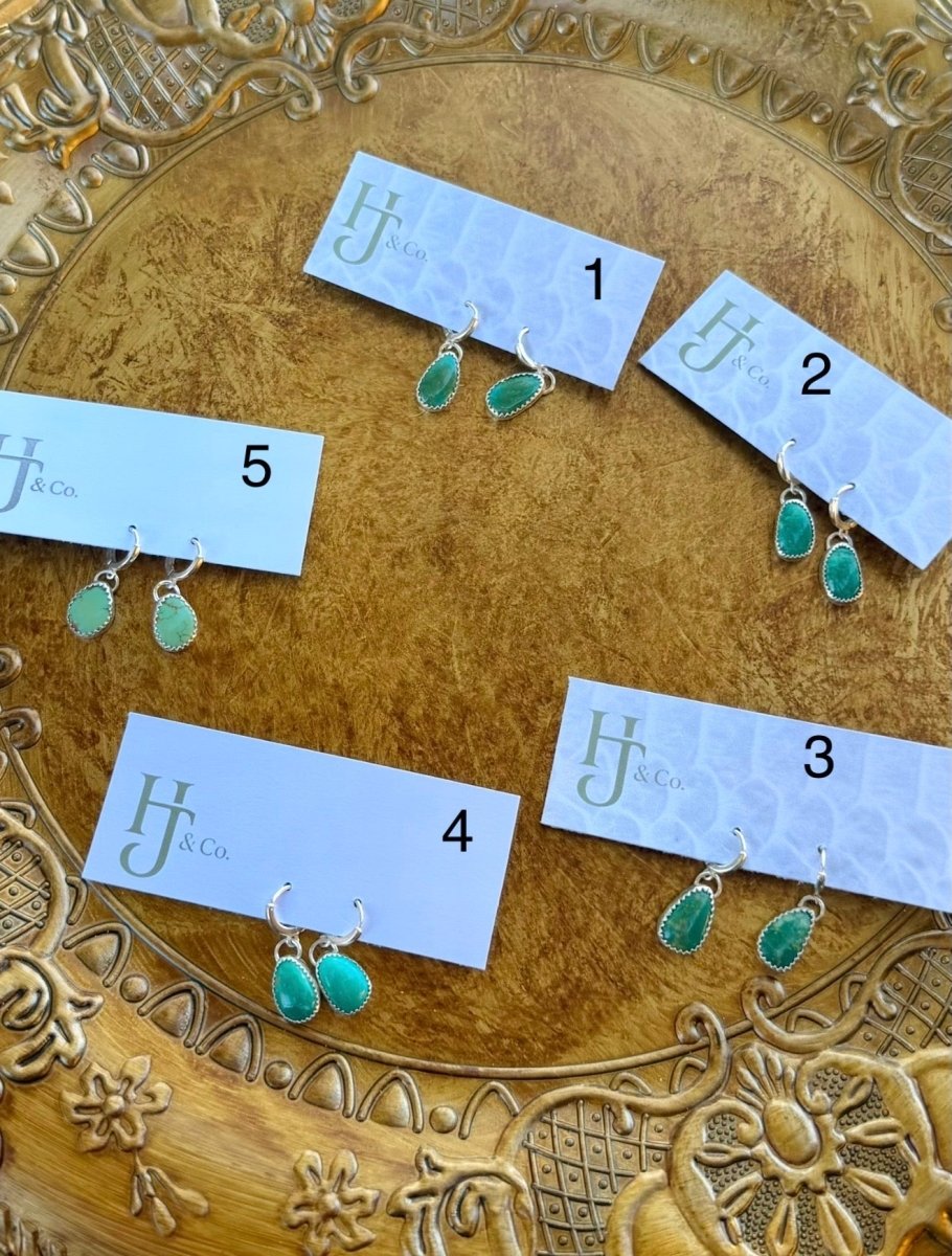 Picacho Turquoise Huggie Earrings - Horseshoe J & Co.