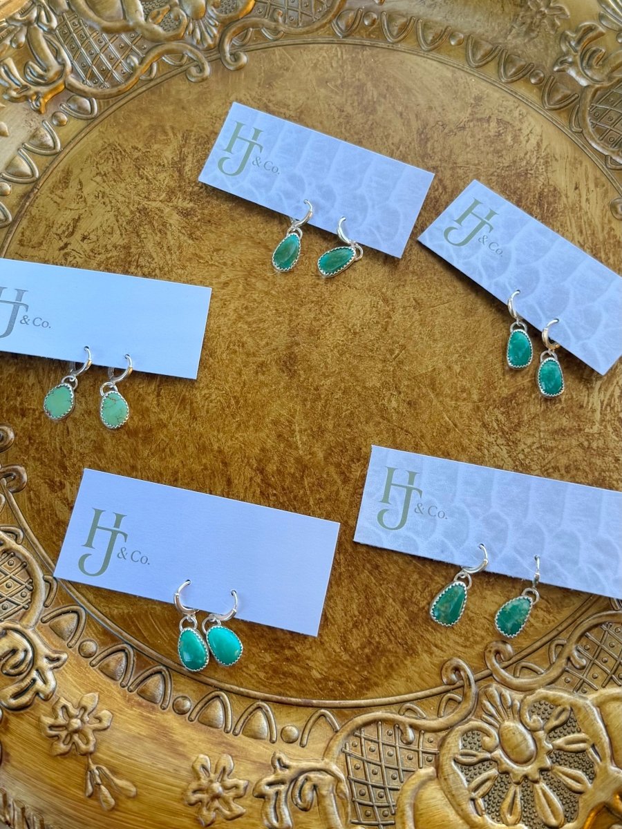 Picacho Turquoise Huggie Earrings - Horseshoe J & Co.