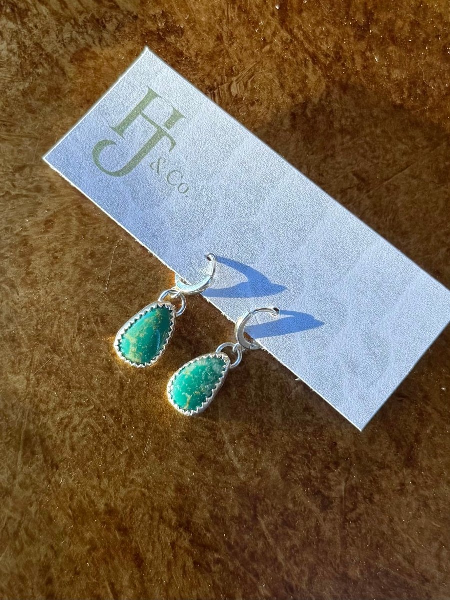 Picacho Turquoise Huggie Earrings - Horseshoe J & Co.