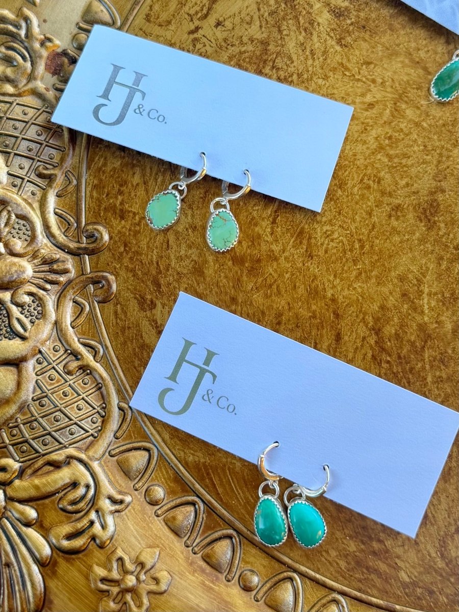 Picacho Turquoise Huggie Earrings - Horseshoe J & Co.