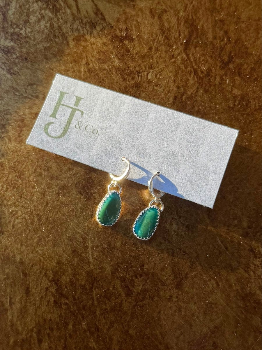 Picacho Turquoise Huggie Earrings - Horseshoe J & Co.