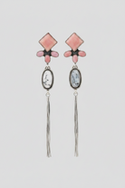 Pink Conch and Turquoise/White Buffalo Tassel Earrings - Wooten's