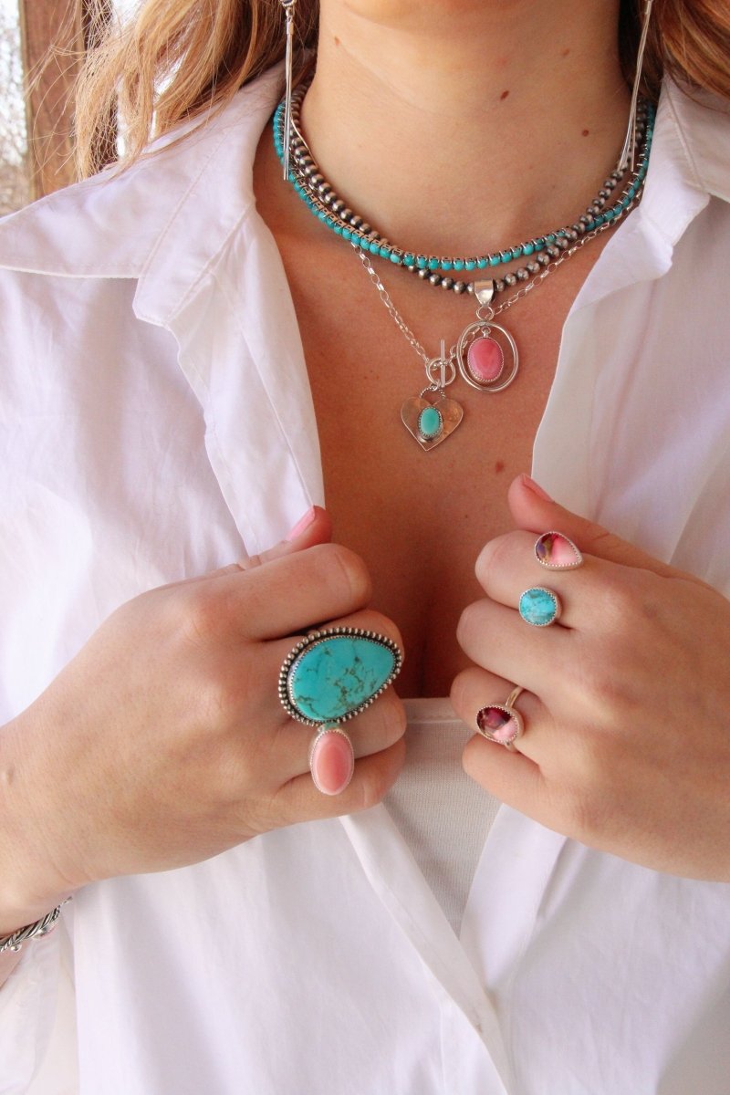 Poston Pink Conch Frame Necklace Pendant - Wooten's