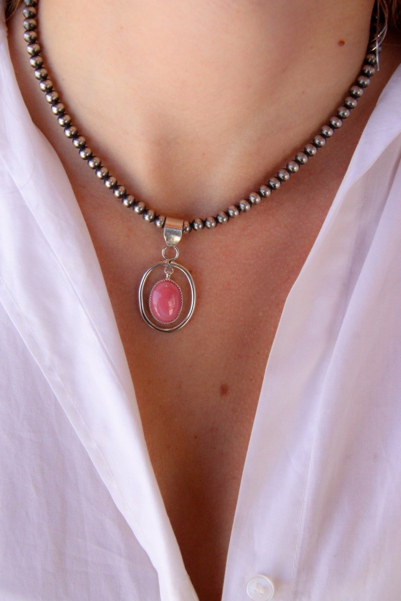 Poston Pink Conch Frame Necklace Pendant - Wooten's