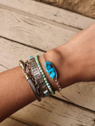Pottsboro Ice Blue Dahlia Bracelet - Horseshoe J & Co.