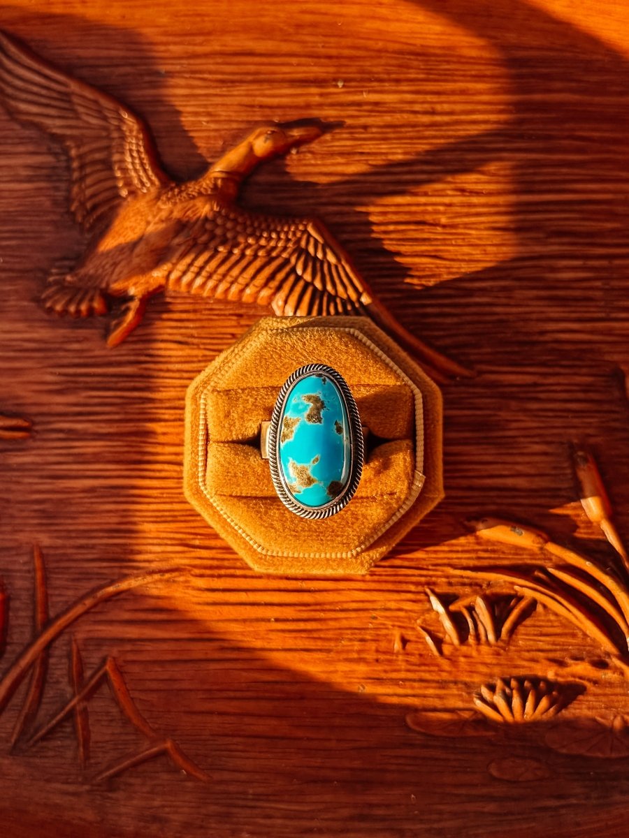 Prairie Hill Adjustable Turquoise Ring - Horseshoe J & Co.