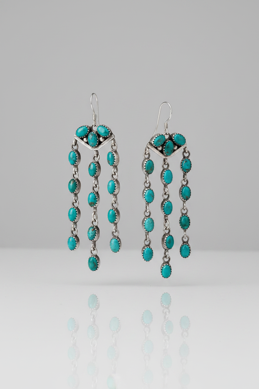 Progreso Waterfall Dangle Turquoise Earrings - Wooten's