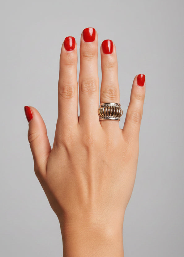 Quincy Silver + Gold Coil Ring - Wooten's