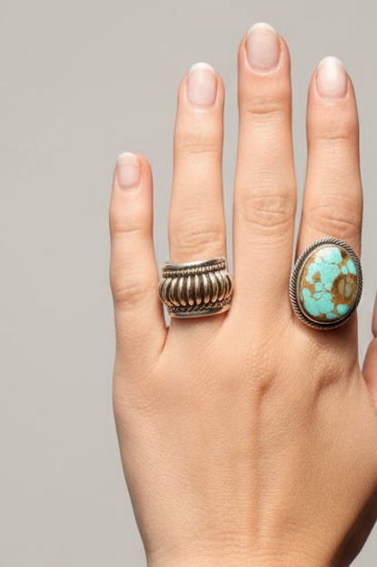 Quincy Silver + Gold Coil Ring - Wooten's