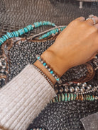 Rainy Day Blues Pearl + Turquoise Cuff Bracelet - Wooten's