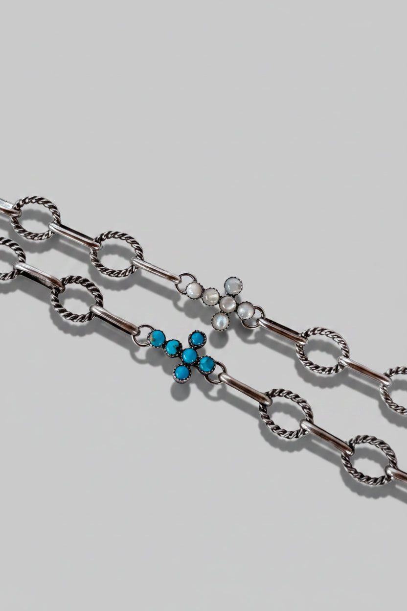 Ranchester Turquoise Cross Link Bracelet - Wooten's
