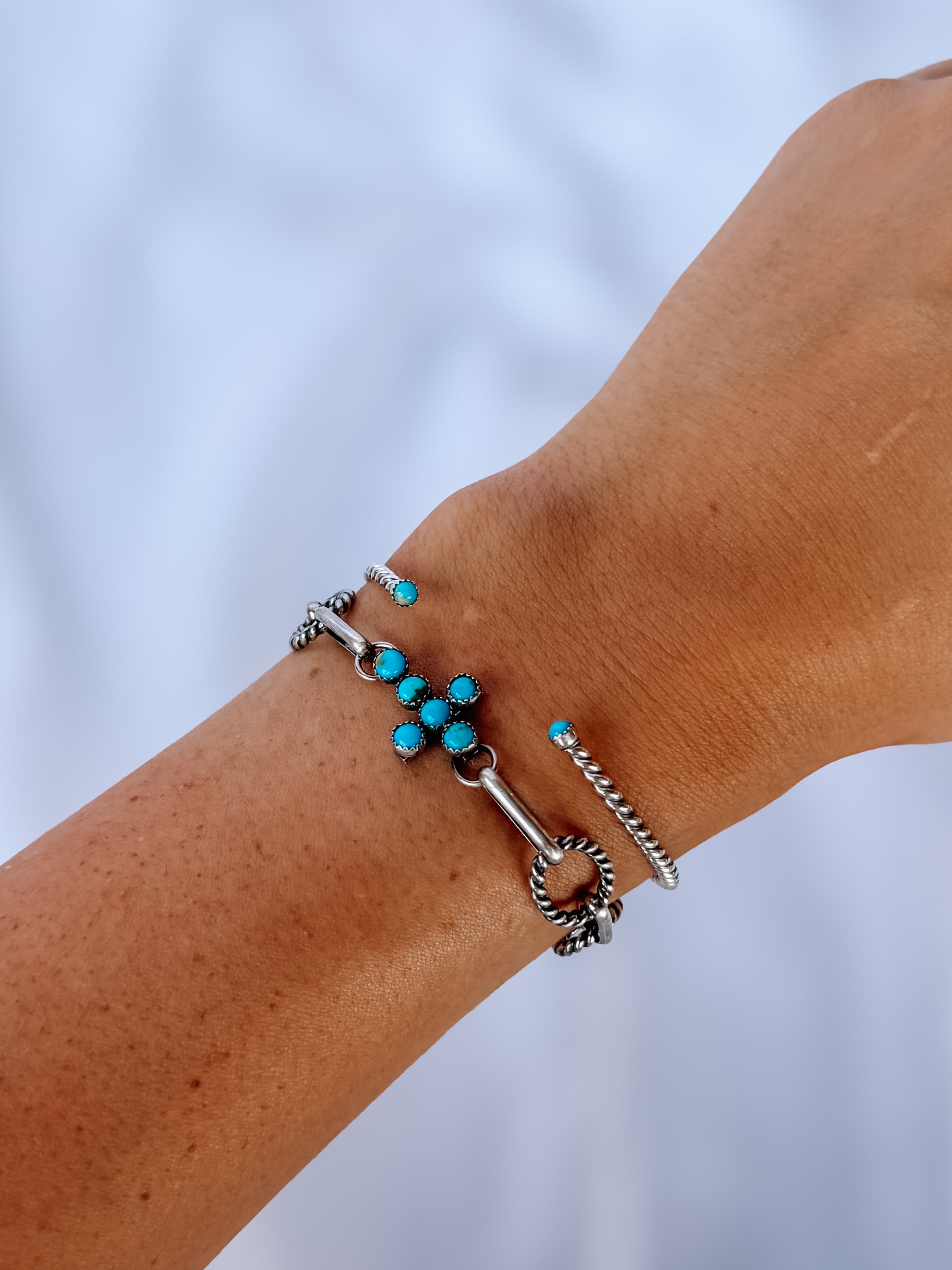 Ranchester Turquoise Cross Link Bracelet - Wooten's