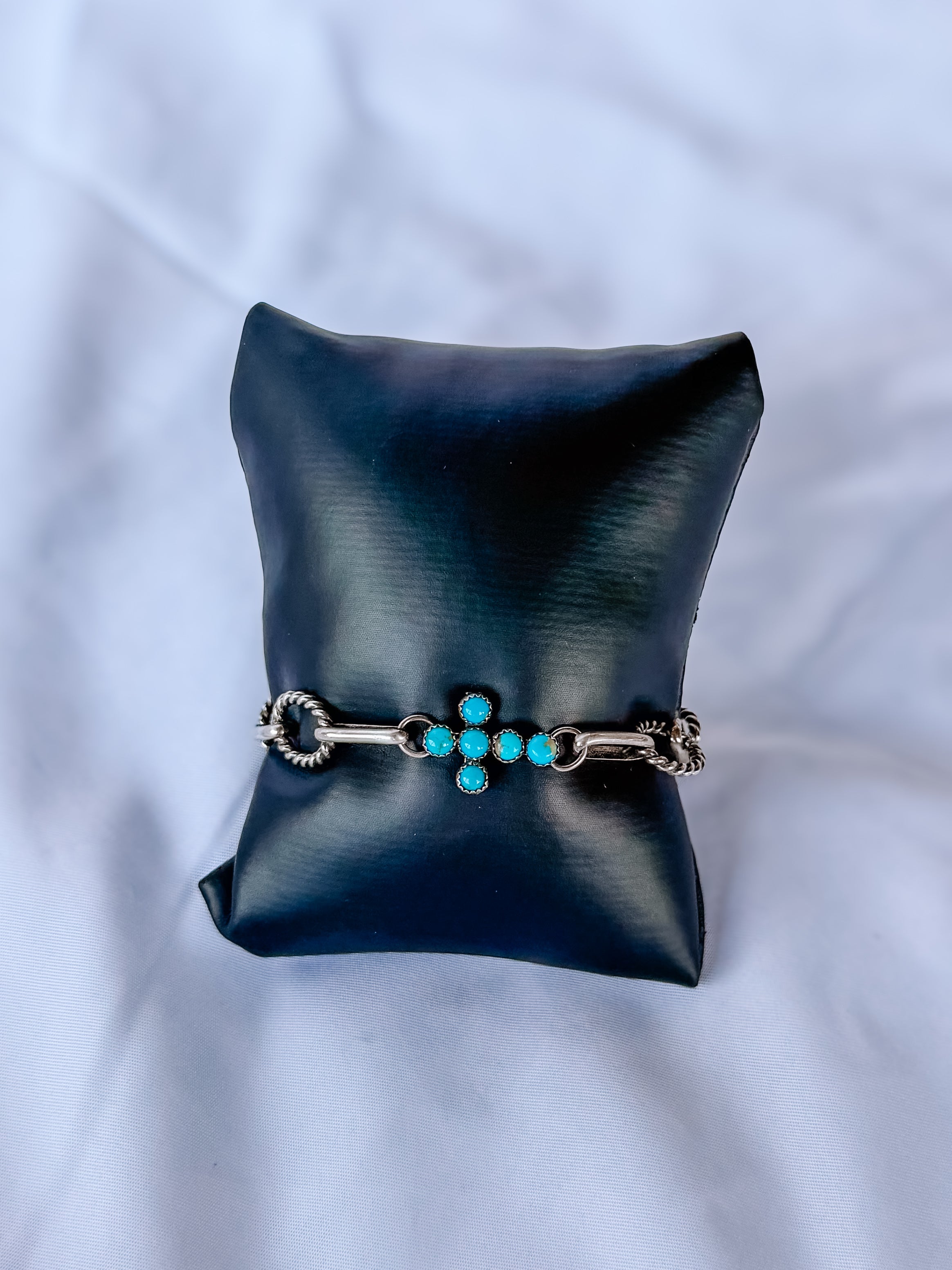 Ranchester Turquoise Cross Link Bracelet - Wooten's