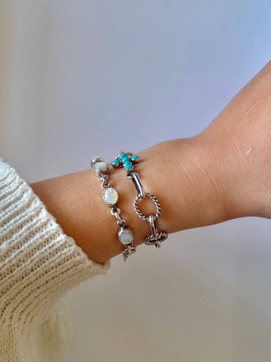 Ranchester Turquoise Cross Link Bracelet - Wooten's