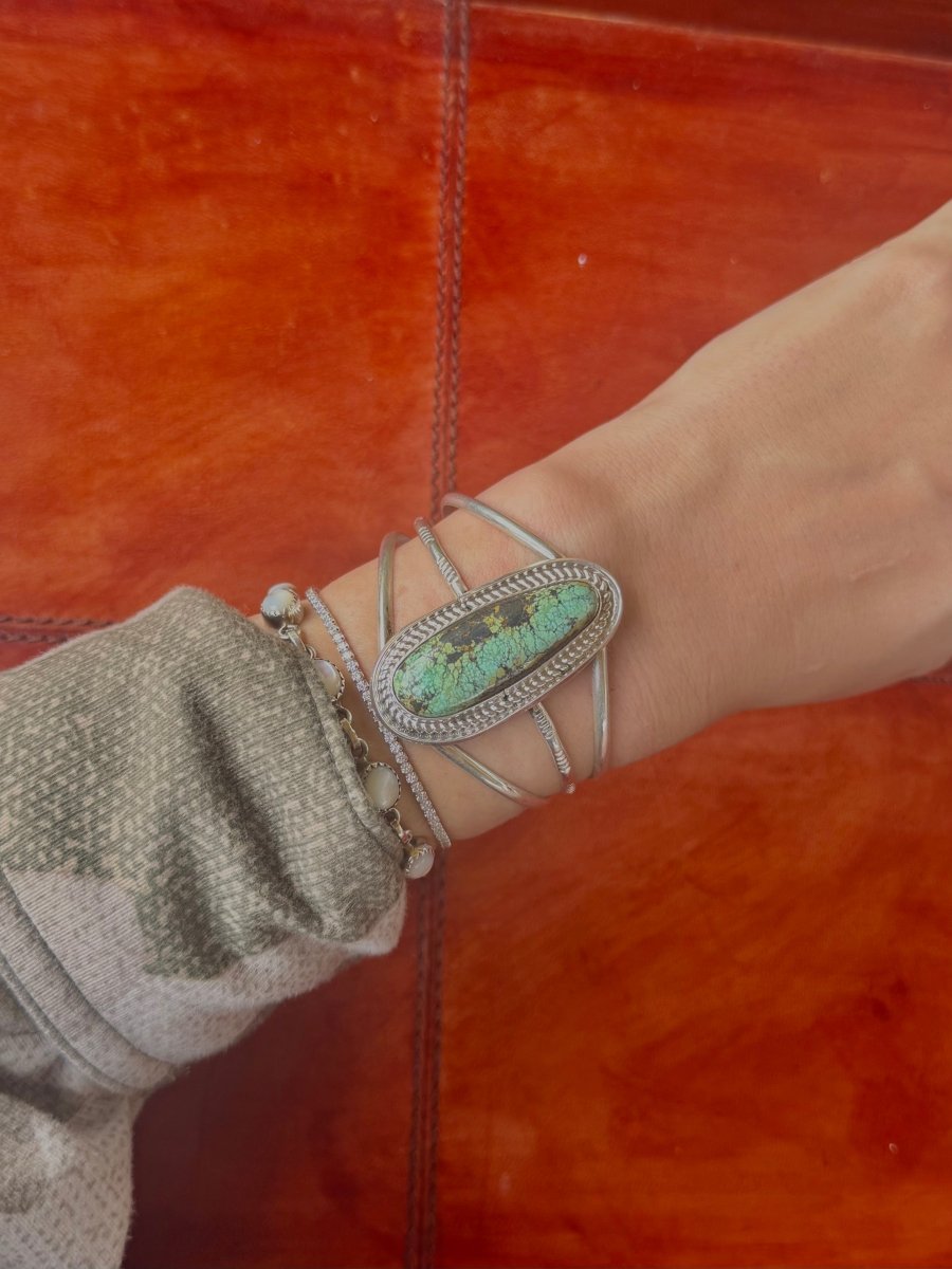 Rangely Black Jack Turquoise Cuff Bracelet - Horseshoe J & Co.