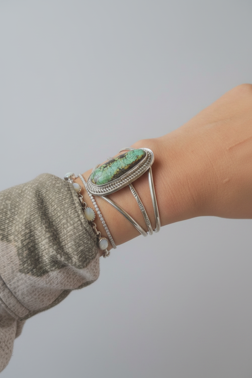 Rangely Black Jack Turquoise Cuff Bracelet - Wooten's