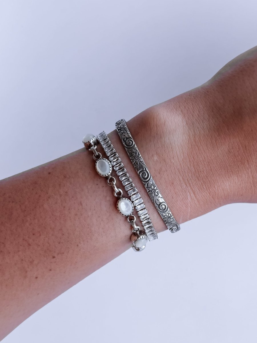 Rankin Silver Patterned Cuff - Horseshoe J & Co.