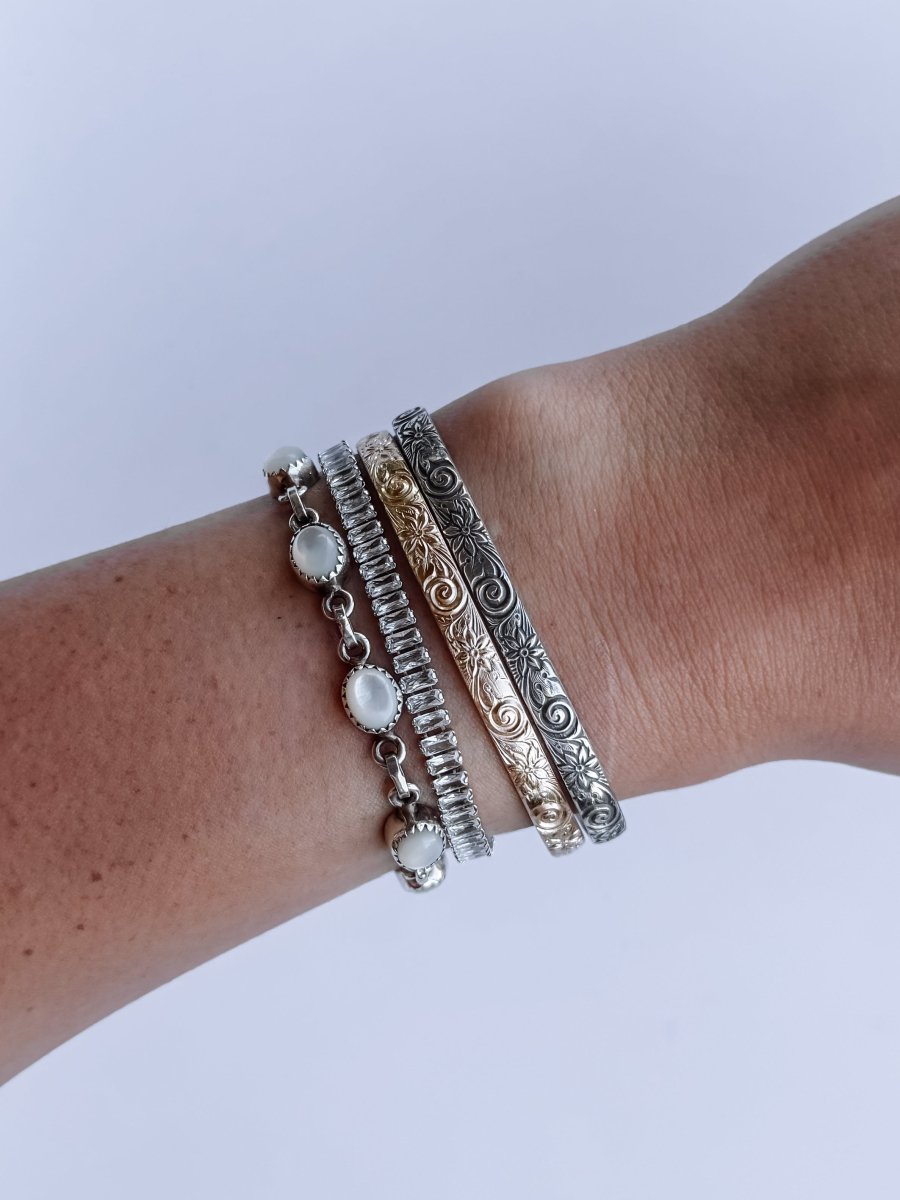 Rankin Silver Patterned Cuff - Horseshoe J & Co.
