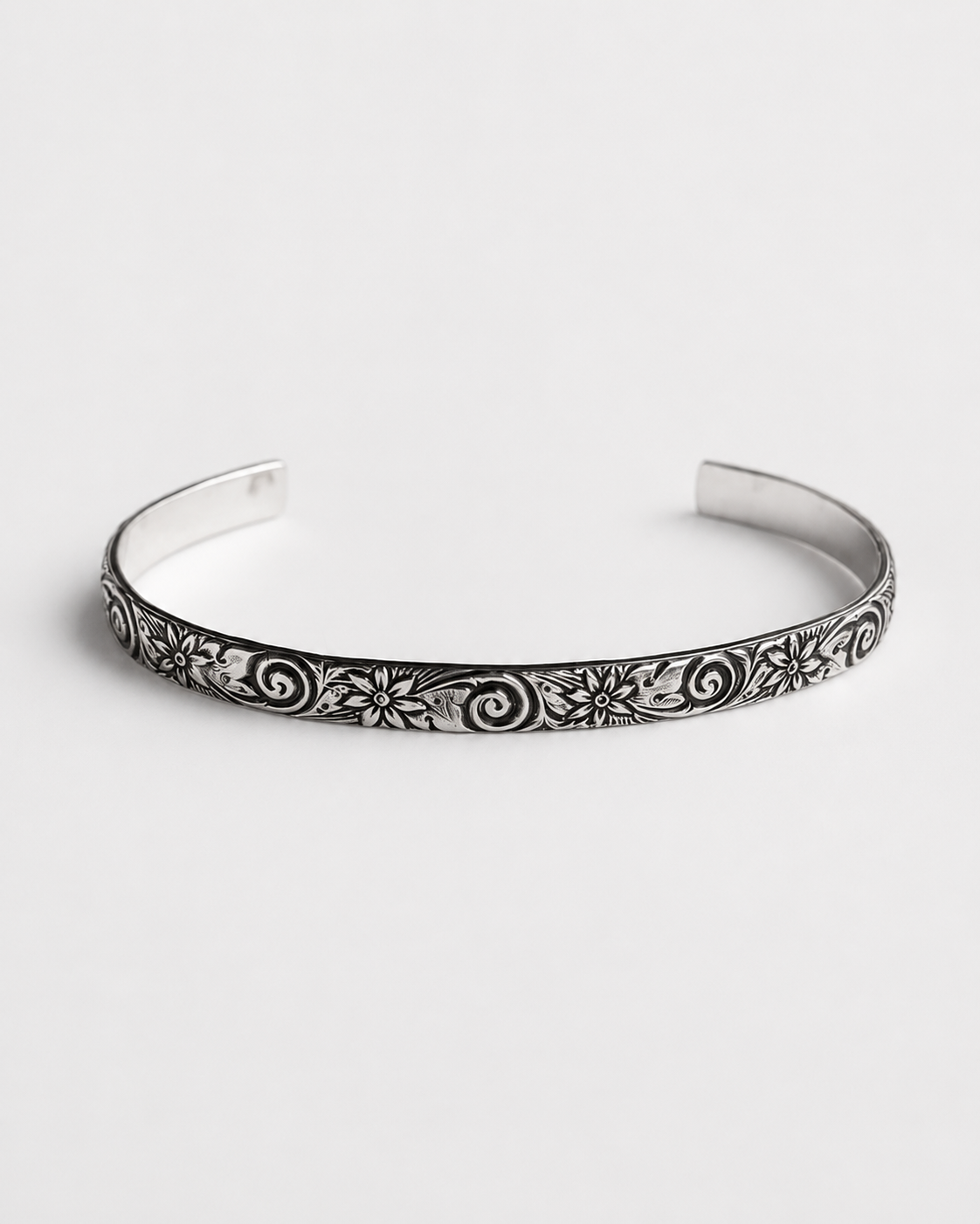 Rankin Silver Patterned Cuff - Wooten's