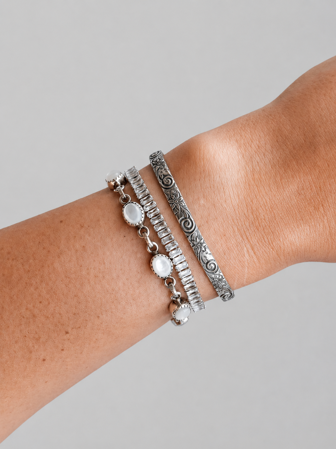 Rankin Silver Patterned Cuff - Wooten's