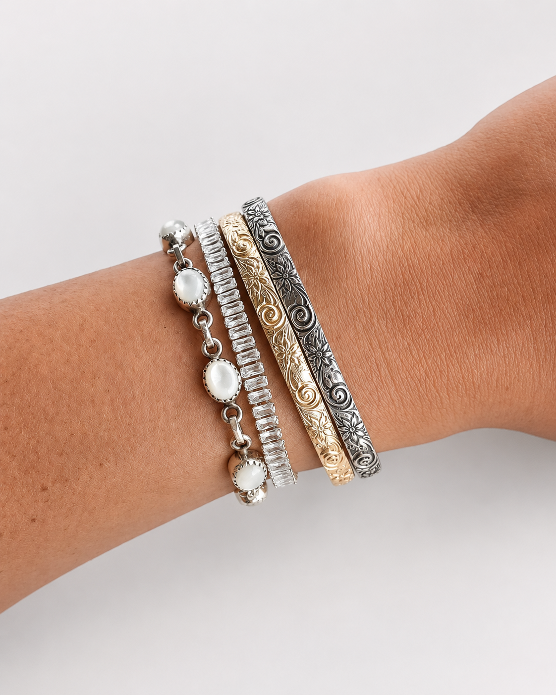 Rankin Silver Patterned Cuff - Wooten's