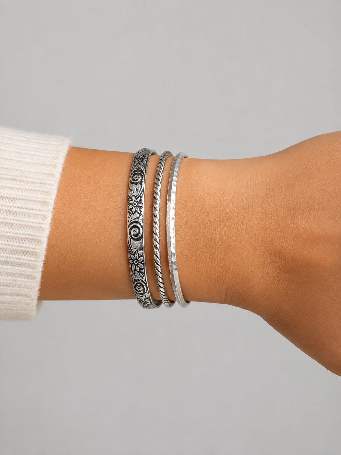 Rankin Silver Patterned Cuff - Wooten's