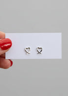 Ribbon Heart Stud Earrings - Wooten's