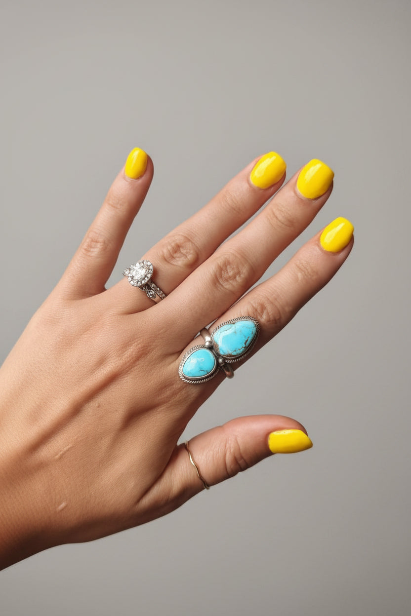 Roanoke Sonoran Gold/ Golden Hills 2 Stone Adjustable Ring - Wooten's