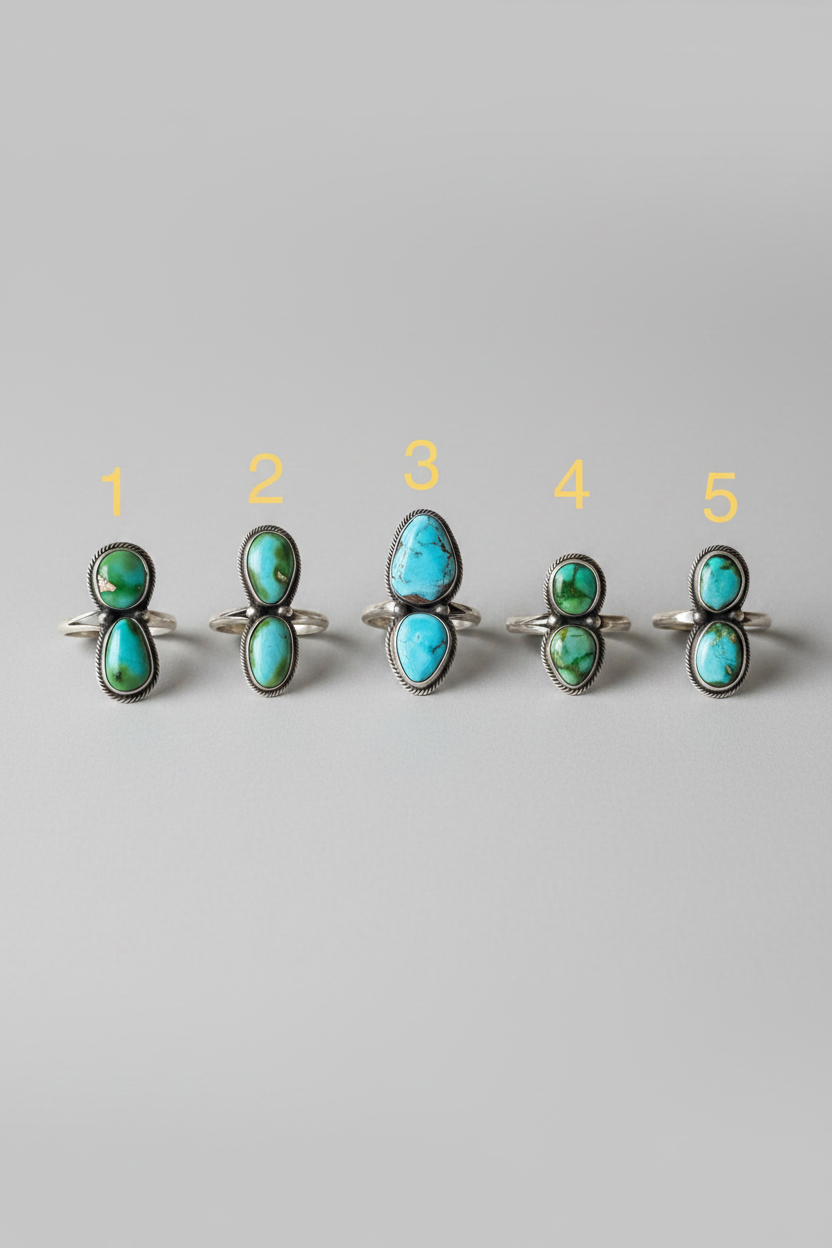Roanoke Sonoran Gold/ Golden Hills 2 Stone Adjustable Ring - Wooten's