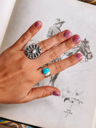 Ronan Hammered Turquoise Ring - Horseshoe J & Co.