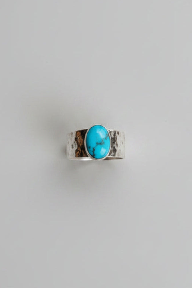 Ronan Hammered Turquoise Ring - Wooten's