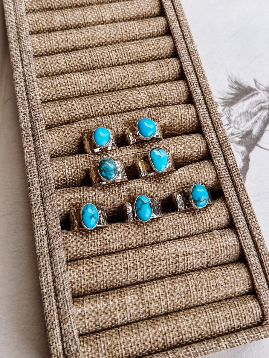 Ronan Hammered Turquoise Ring - Wooten's