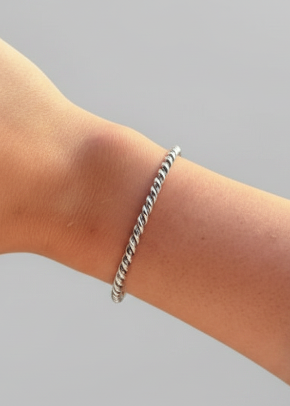 Rossville Silver Twist Cuff - bracelet - Wooten's