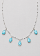Round Top 5 Stone Larimar Necklace - Wooten's