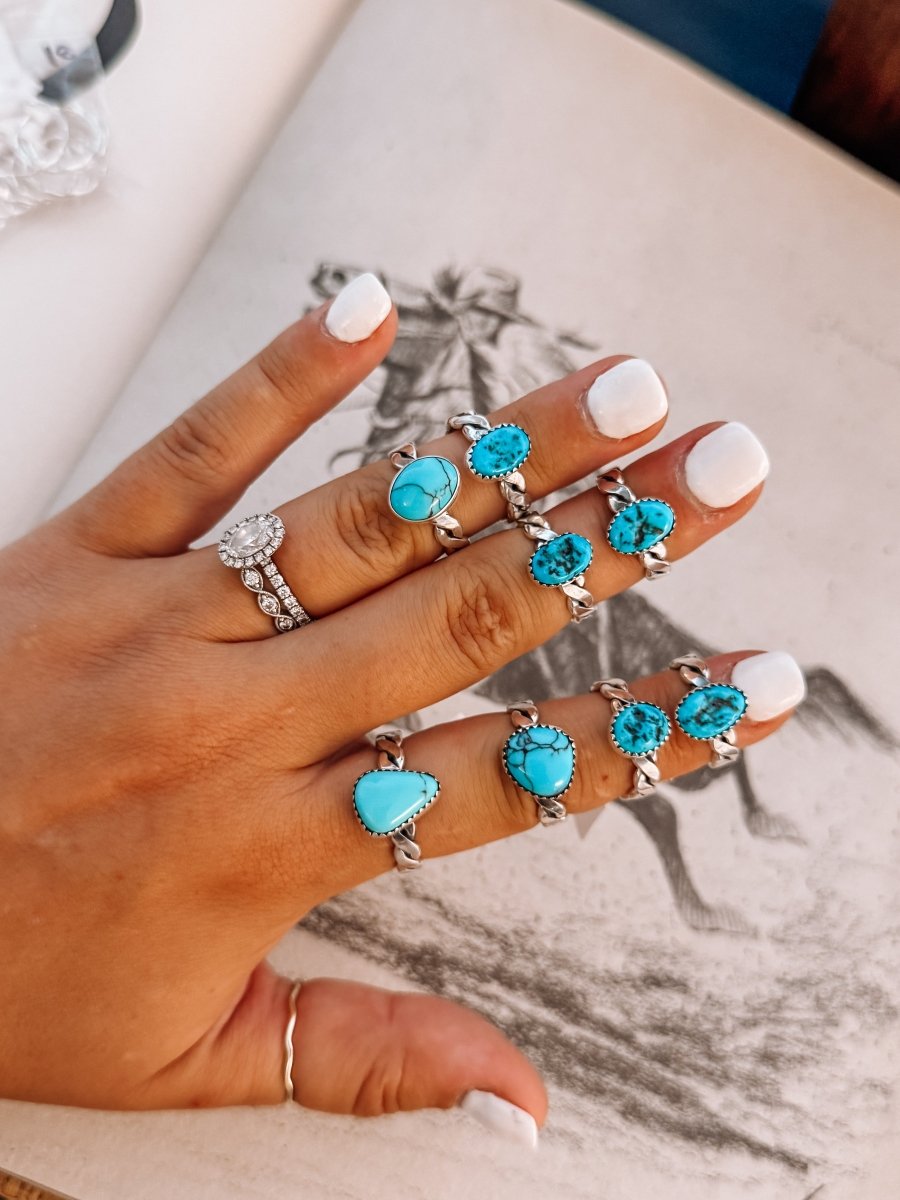 Rye Turquoise Twist Ring - Horseshoe J & Co.