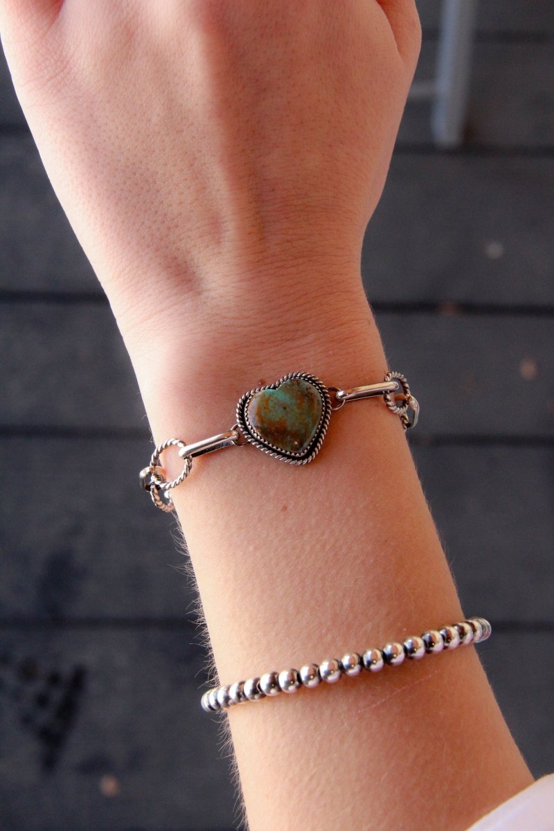 Sacate Turquoise Heart Link Bracelet - Wooten's