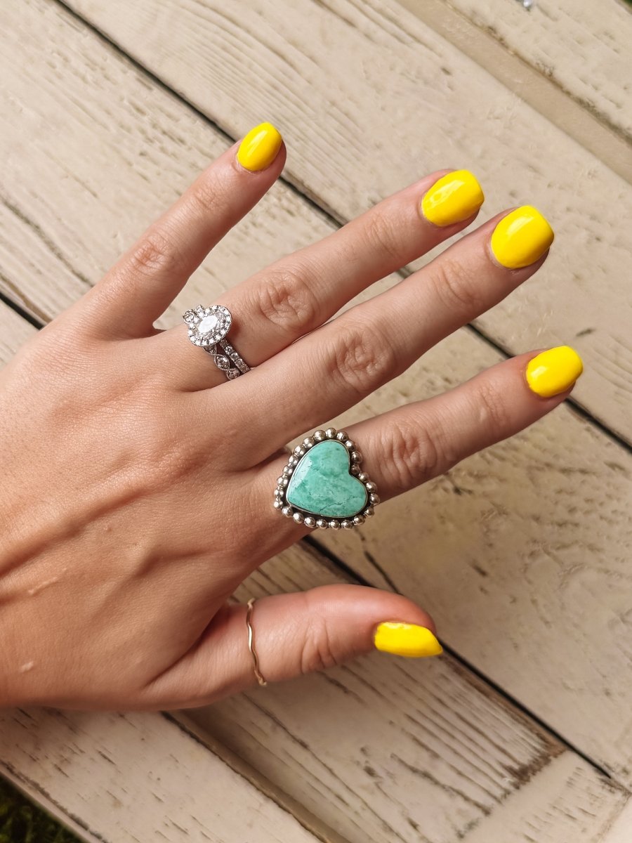 Sadler Turquoise Heart Ring - Horseshoe J & Co.