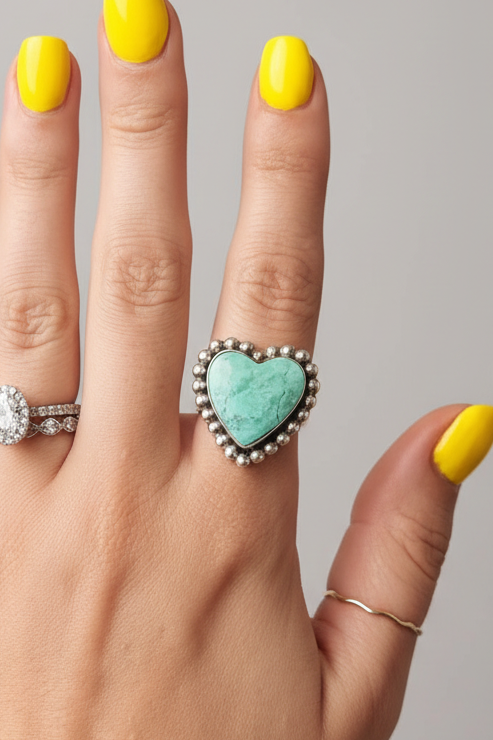 Sadler Turquoise Heart Ring - Wooten's