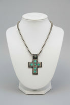 Sanders Large Turquoise Inlay Cross Pendant - Wooten's
