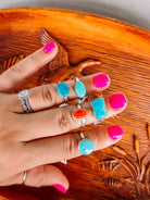 Seabrook Turquoise & Orange Spiny Rings - Horseshoe J & Co.
